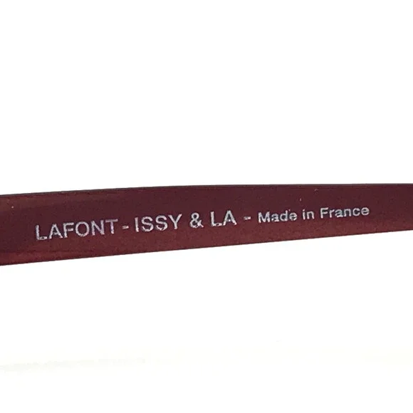 Lafont Issy & La Eyeglasses Frames DENIM 217 Gray Red Clear Rectangle 53-15-140